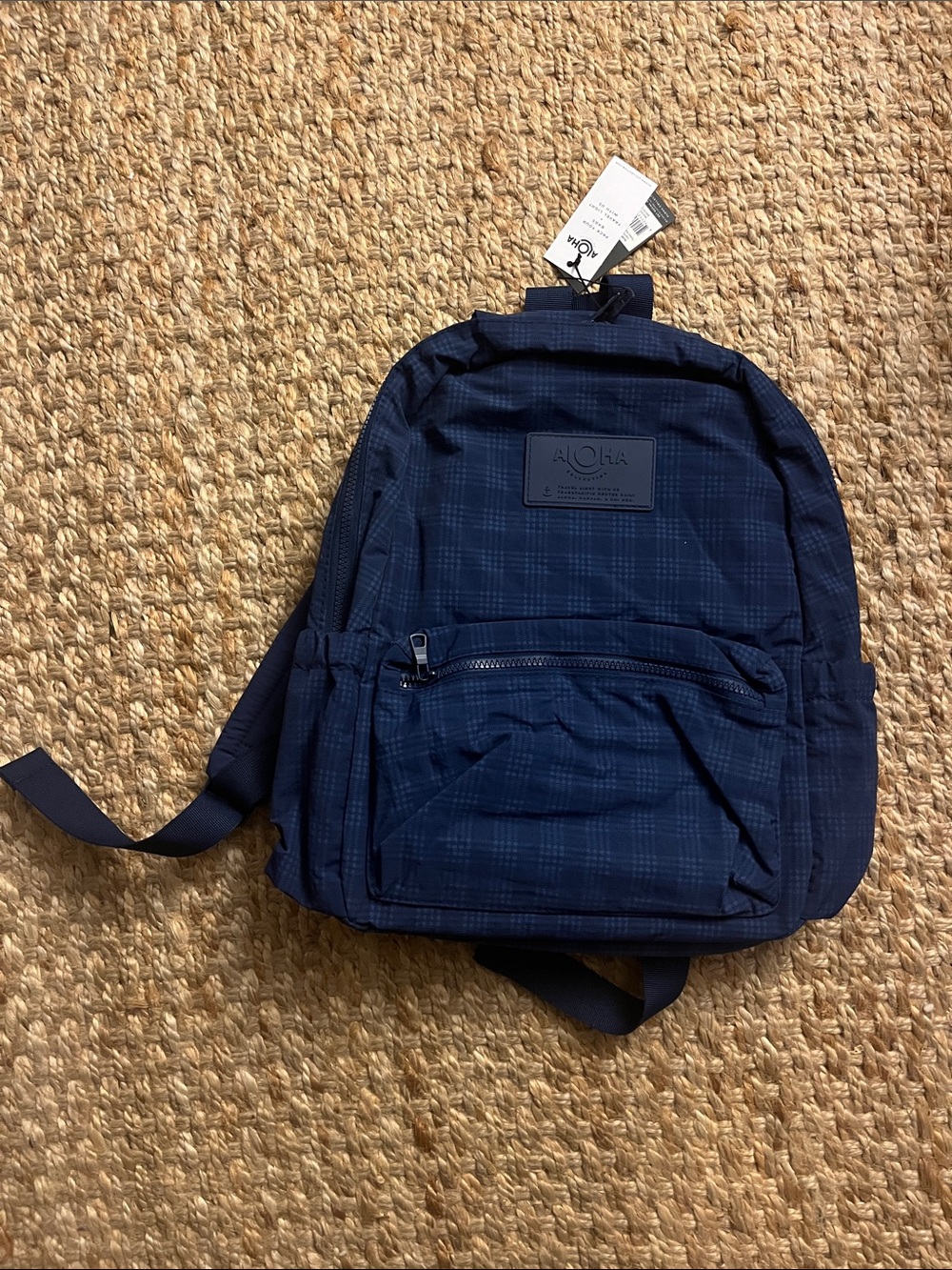 ALOHA Navy Plaid Compact Backpack